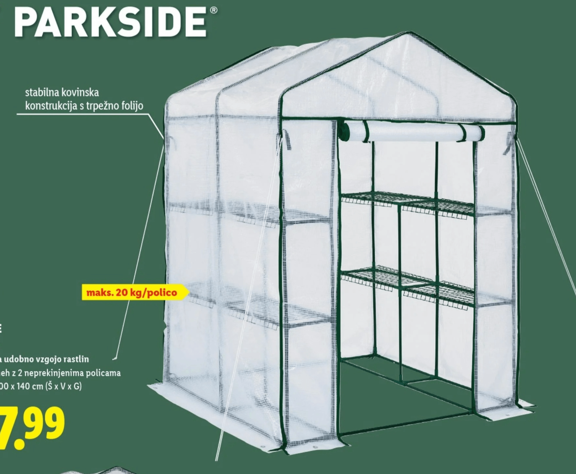 PARKSIDE Rastlinjak - Akcija v trgovini Lidl