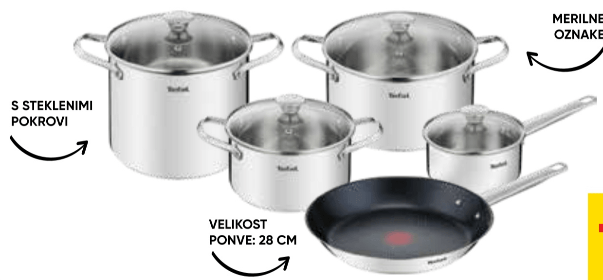 9-delni set posod Tefal Cook Eat - Akcija v trgovini Tuš