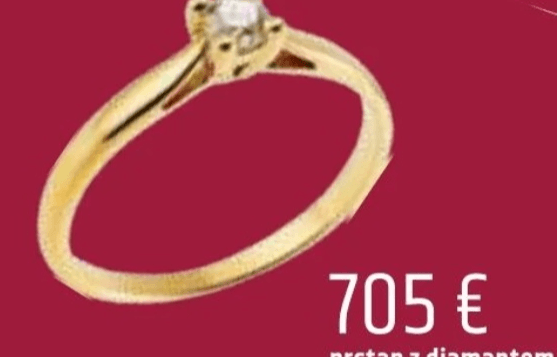 Prstan z diamantom 2,20 g - Akcija v trgovini E.Leclerc