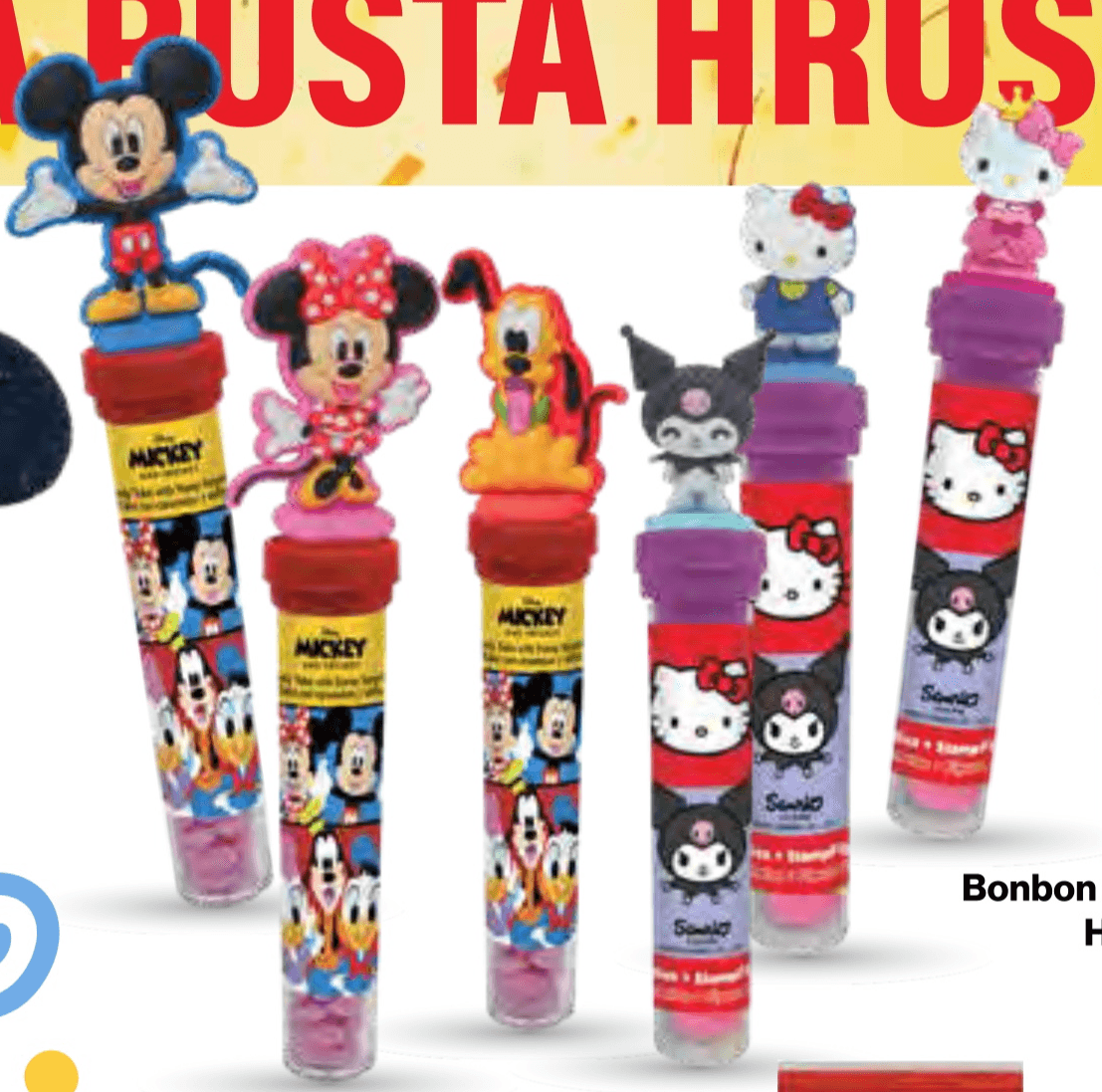 Bonbon s štampiljko Hello Kitty ali Mickey 8 g