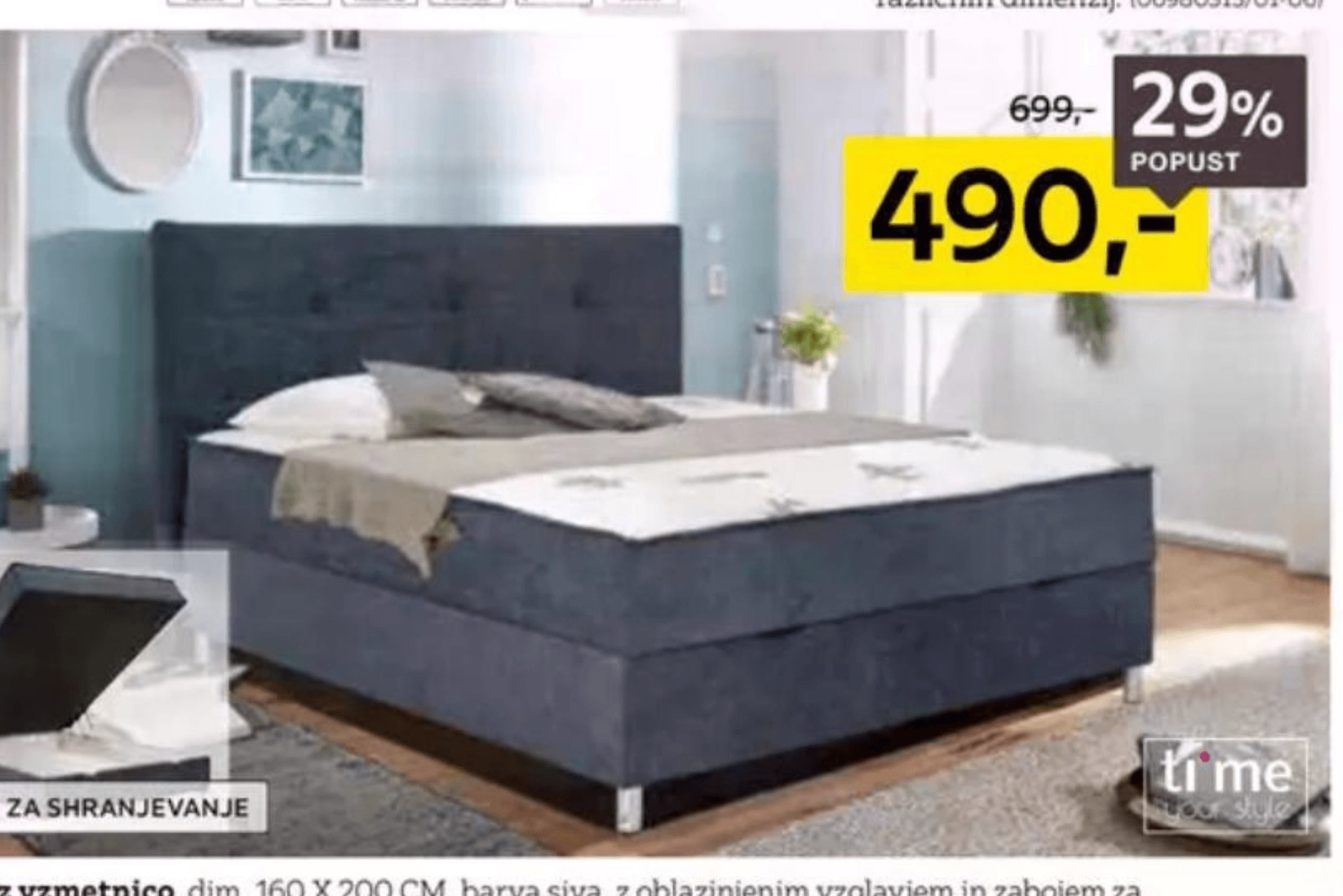 Postelja z vzmetnico