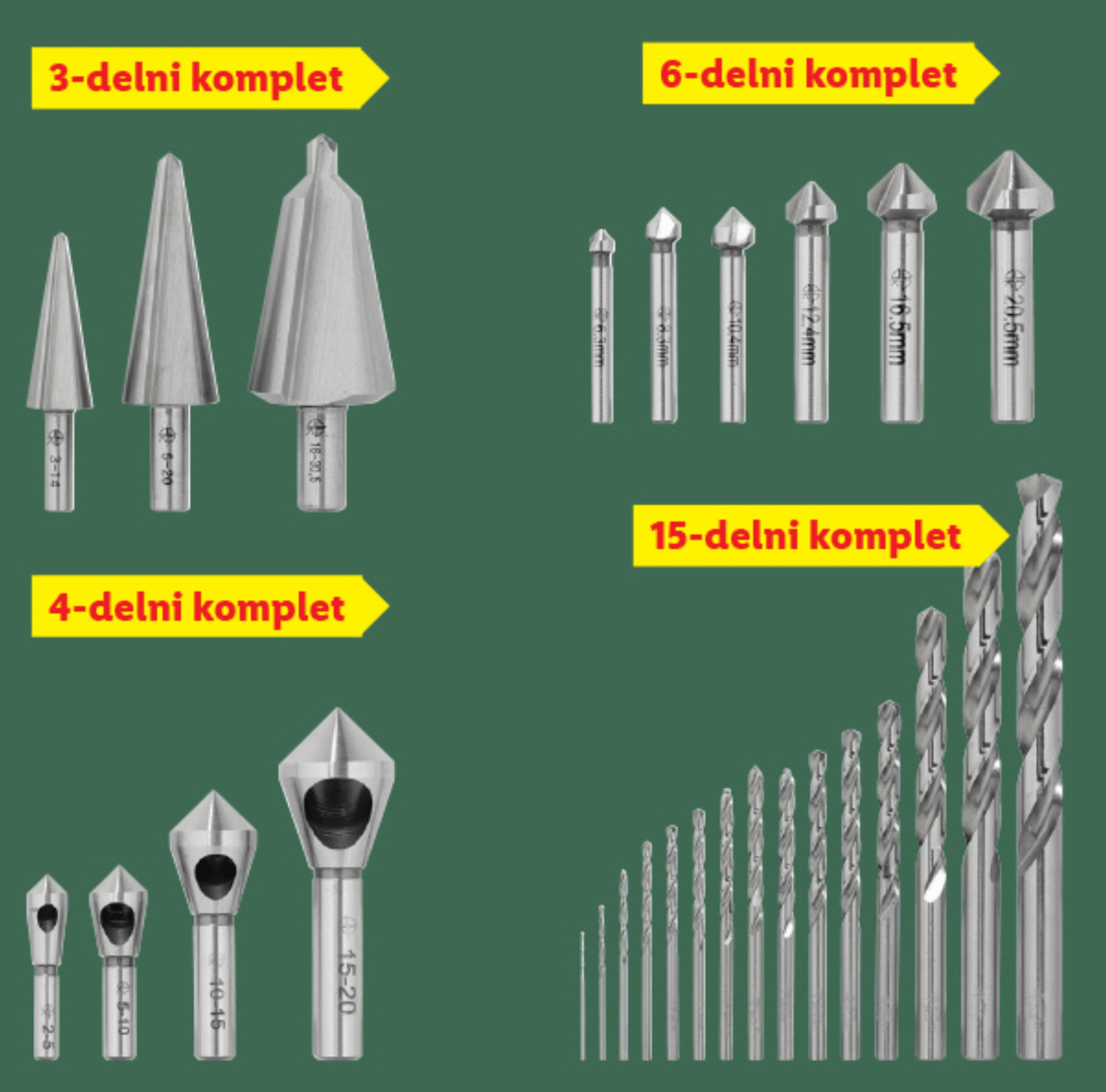 Parkside Komplet svedrov/grezil Parkside