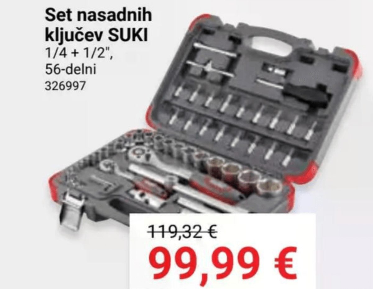 Set nasadnih ključev SUKI 56-delni - Akcija v trgovini Pevex