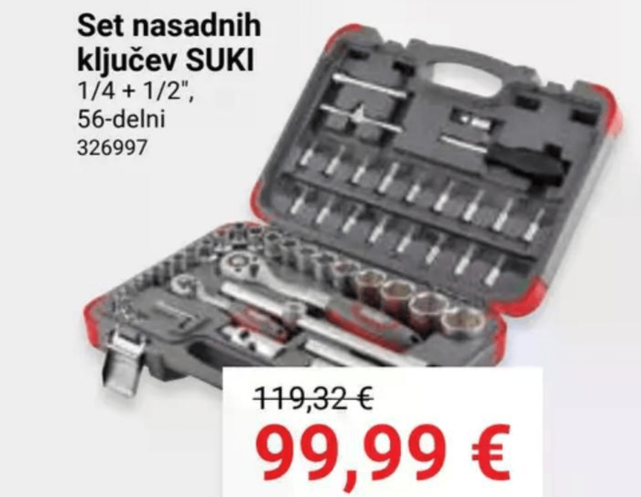 Set nasadnih ključev SUKI 56-delni - Akcija v trgovini Pevex