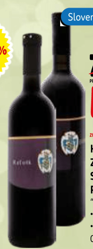 Kakovostno vino ZGP Cabernet Sauvignon ali Refošk 0,75 l