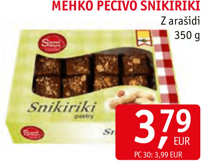 Mehko pecivo Snikiriki 350 g