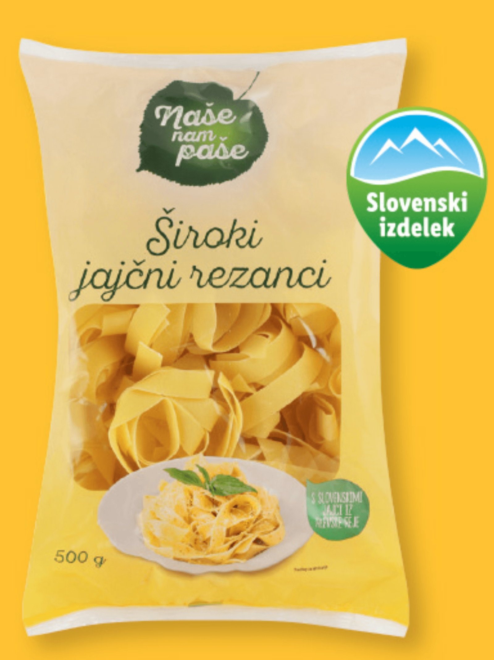 Naše nam paše Široki jajčni rezanci 500 g