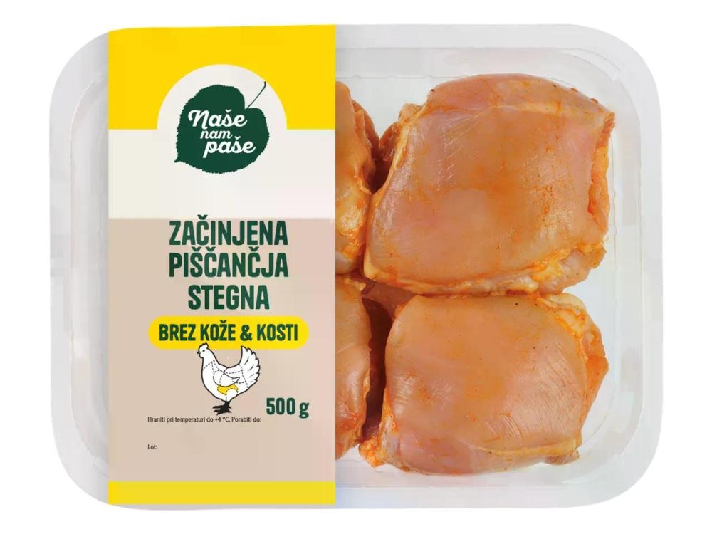 Naše nam paše Sveža začinjena piščančja stegna 500 g