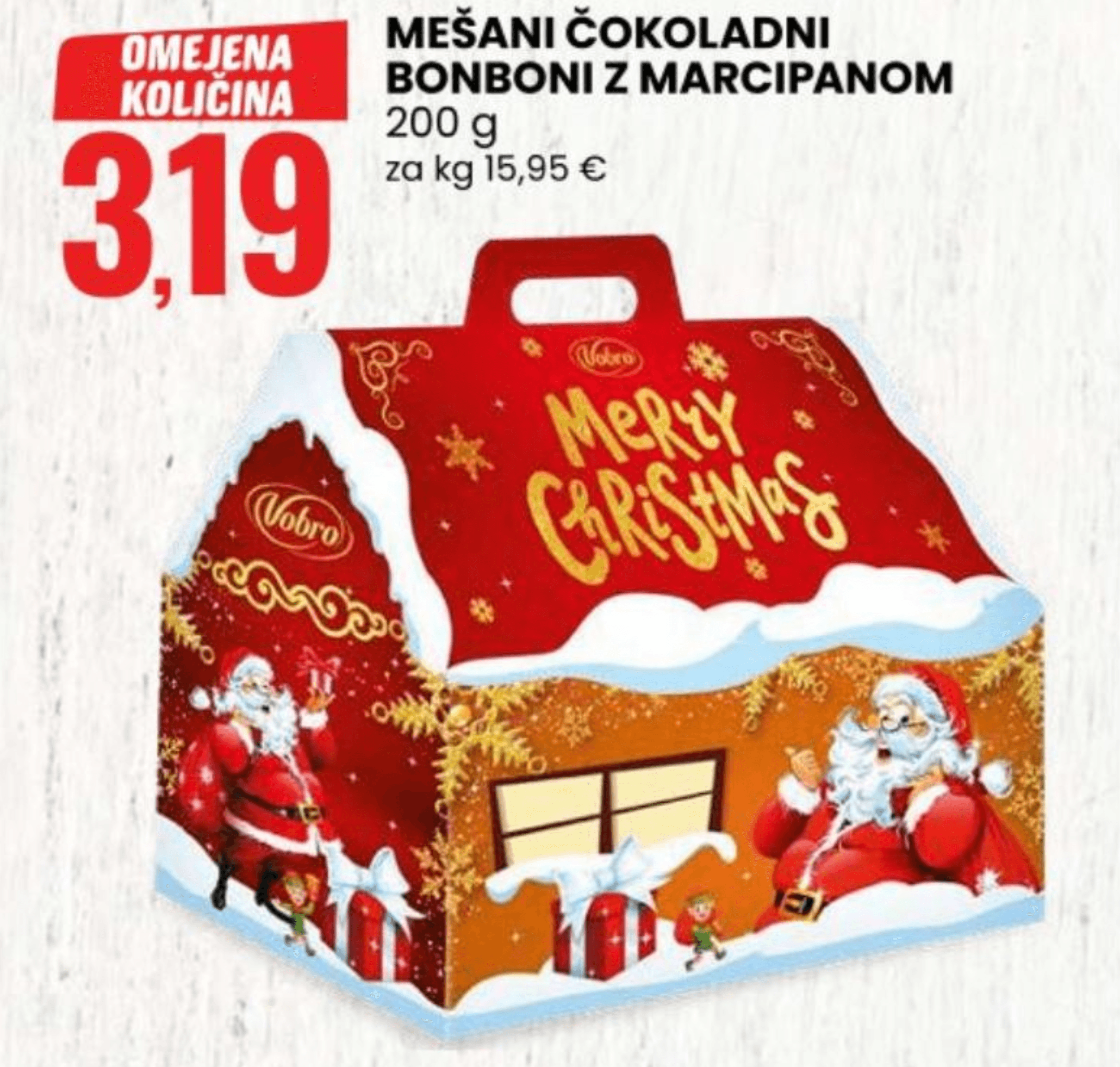 Mešani čokoladni bonboni z marcipanom 200 g