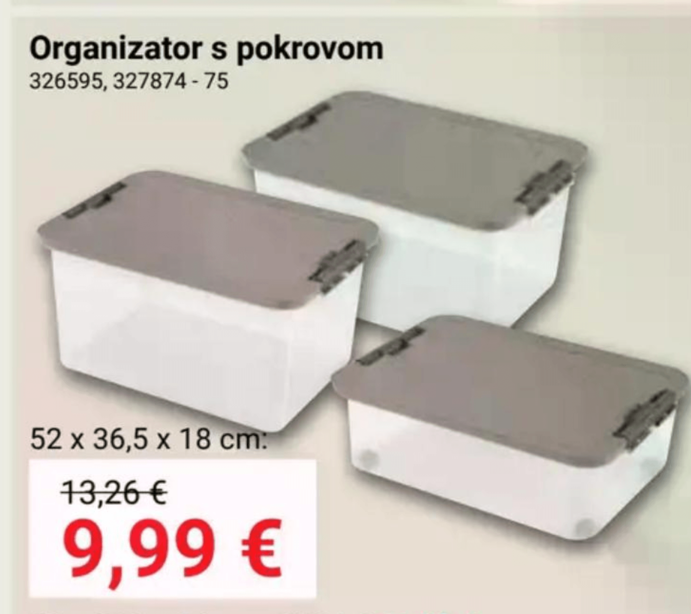 Organizator s pokrovom - Akcija v trgovini Pevex