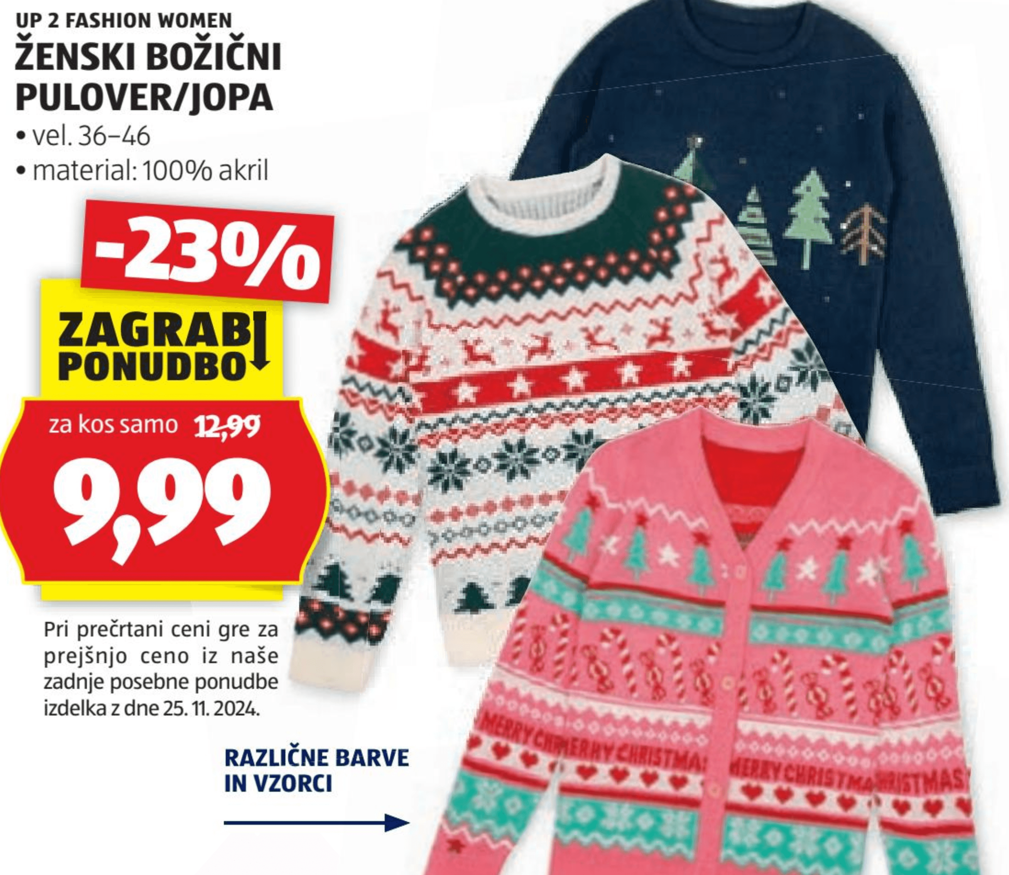 Ženski božični pulover/jopa