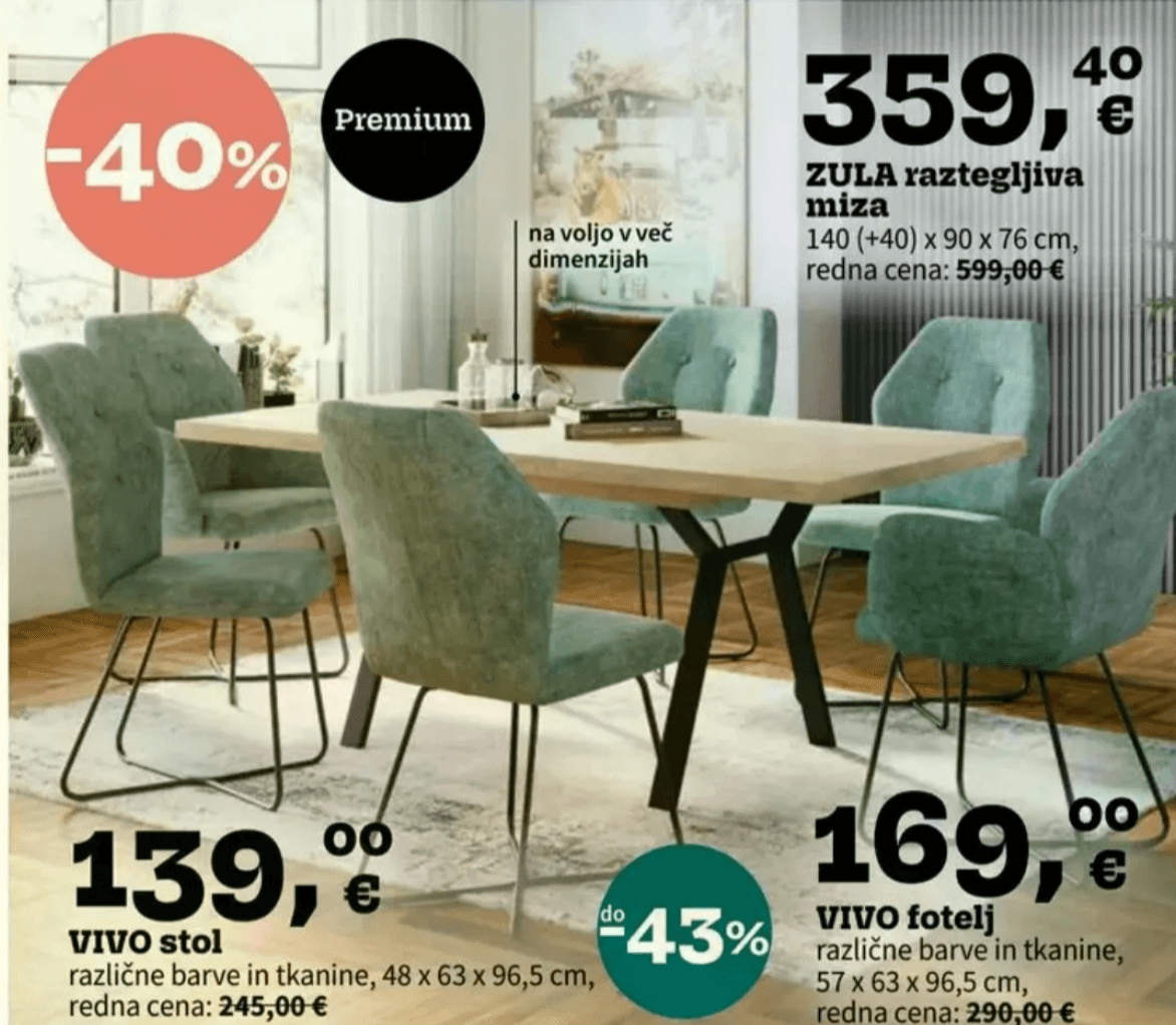 Zula raztegljiva miza - Akcija v trgovini Prima