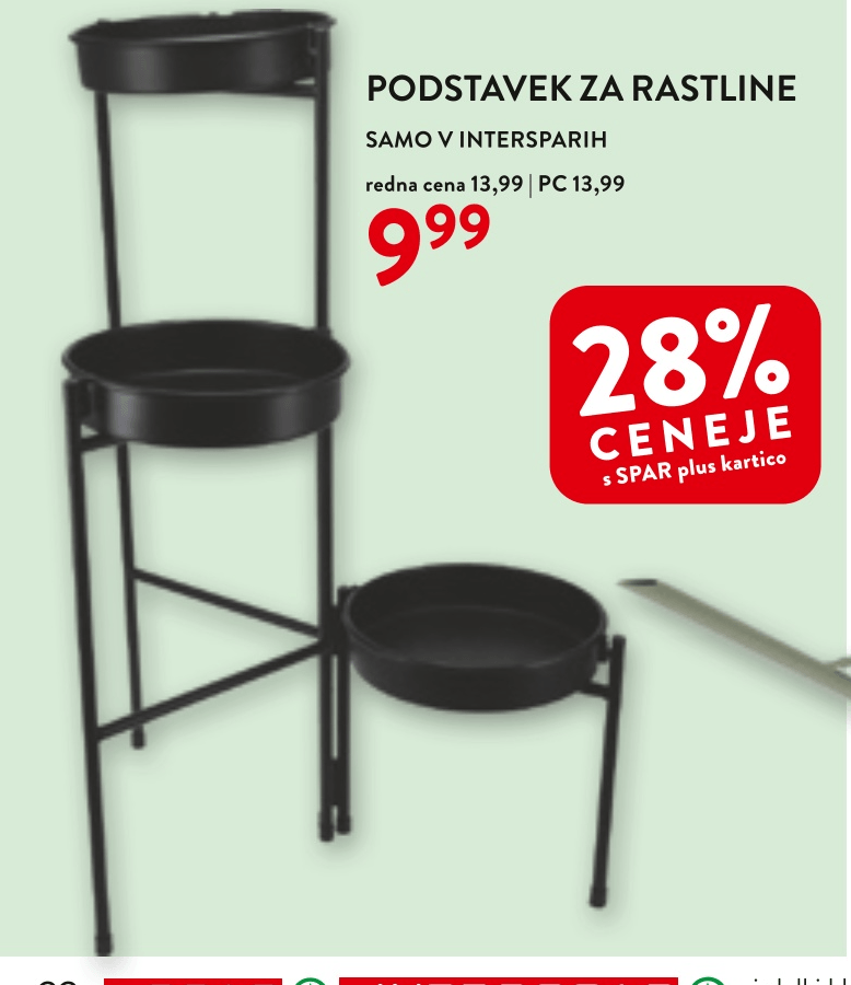 Podstavek za rastline - Akcija v trgovini Spar