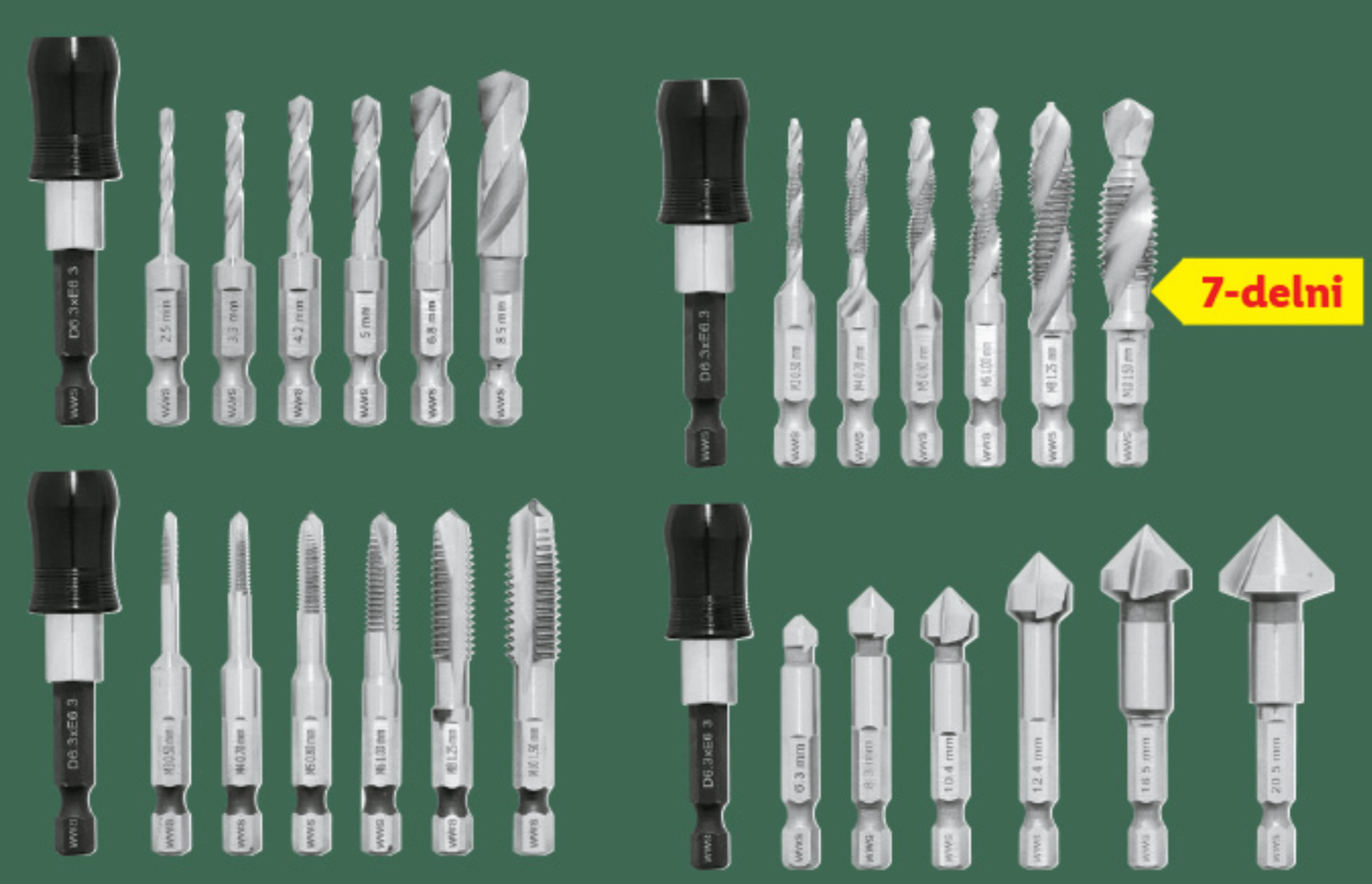 Parkside Izbor nastavkov/svedrov 7-delni PARKSIDE®