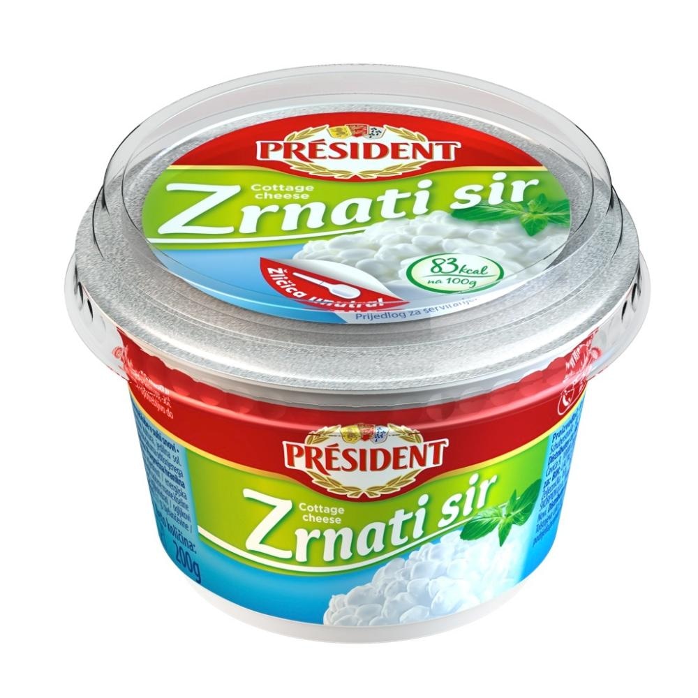Sveži zrnati sir Président 200 g