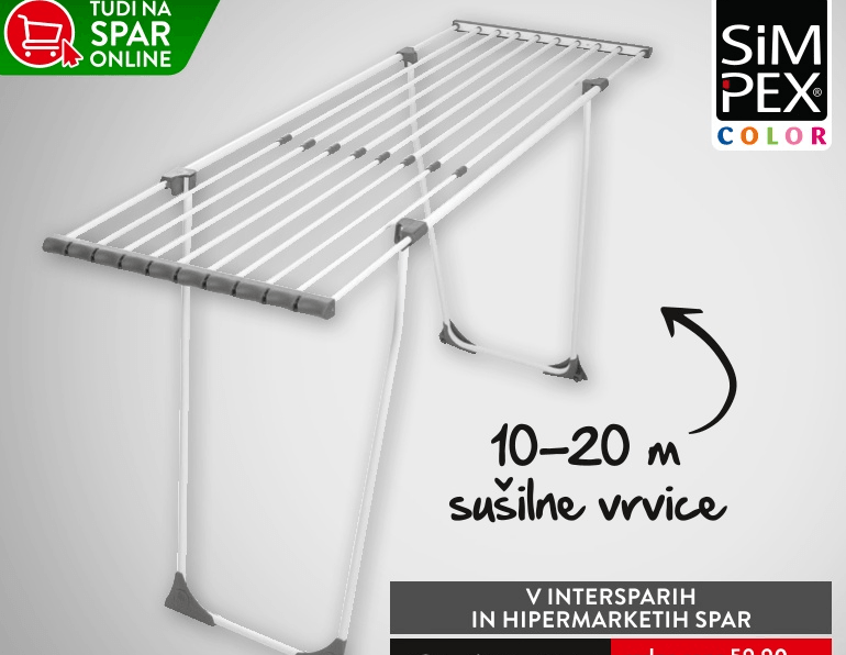 Košara za perilo Simpex Color 56 l - Akcija v trgovini Spar