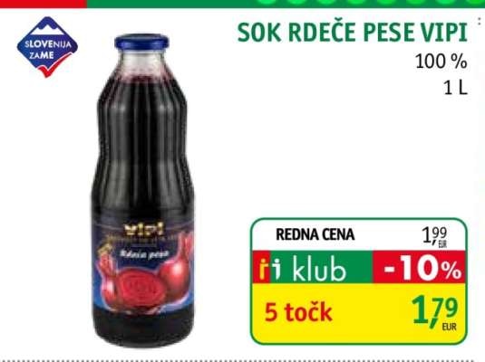Sok rdeče pese Vipi 1 L