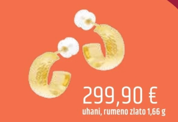 Uhani 1,66 g - Akcija v trgovini E.Leclerc