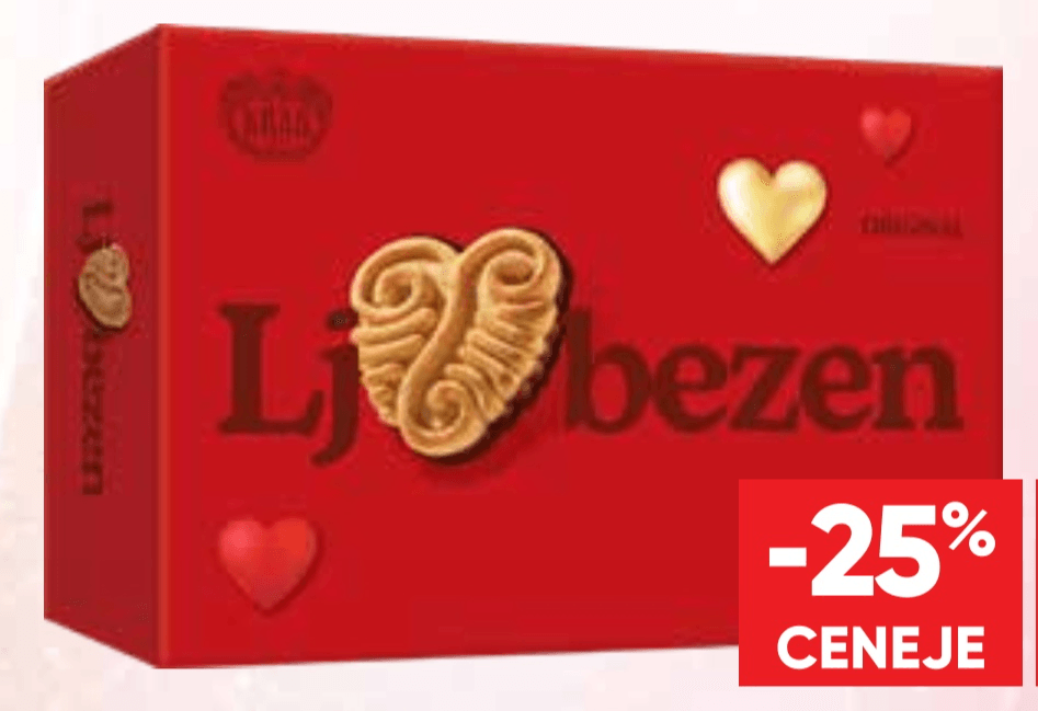 Keksi Domačica Ljubezen 300 g - Akcija v trgovini Tuš