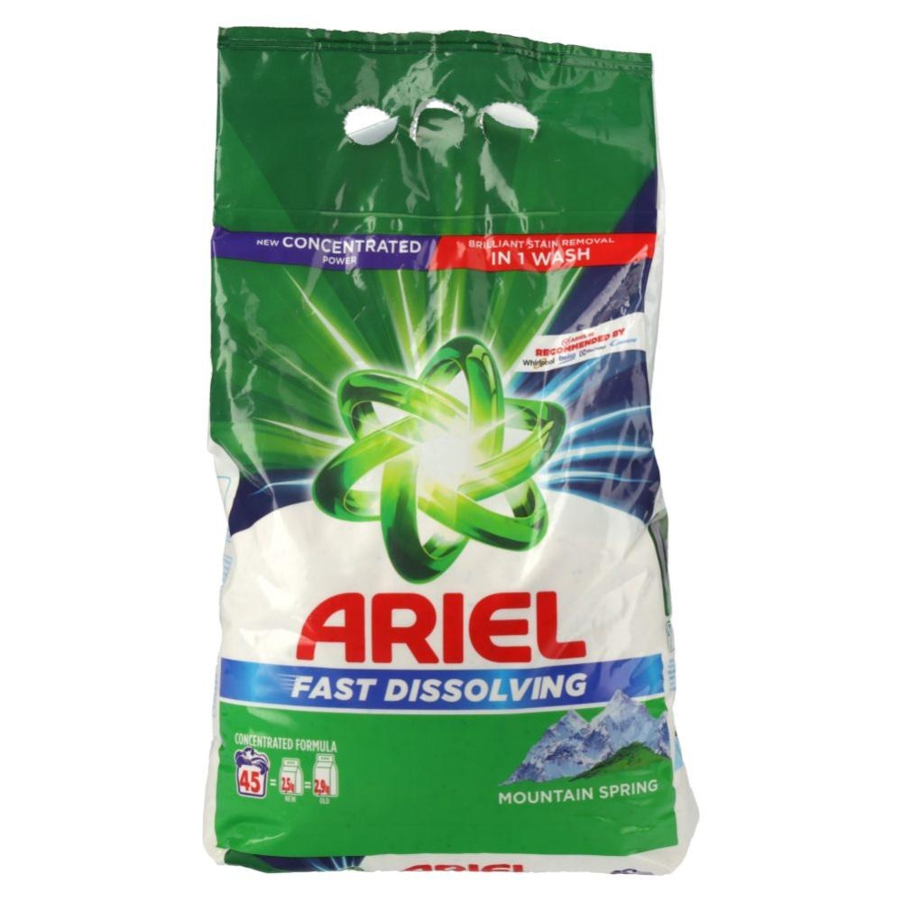 Ariel pralni prašek, tekoči detergent ali kapsule 45 pranj (2,475 kg) ali 50 pranj (2,25 l) ali 38 pranj (kapsule All-in-one)