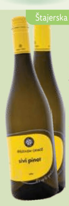 Kakovostno vino ZGP Chardonnay ali Sivi Pinot "Jeruzalem Ormož" 0,75 l - Akcija v trgovini E.Leclerc