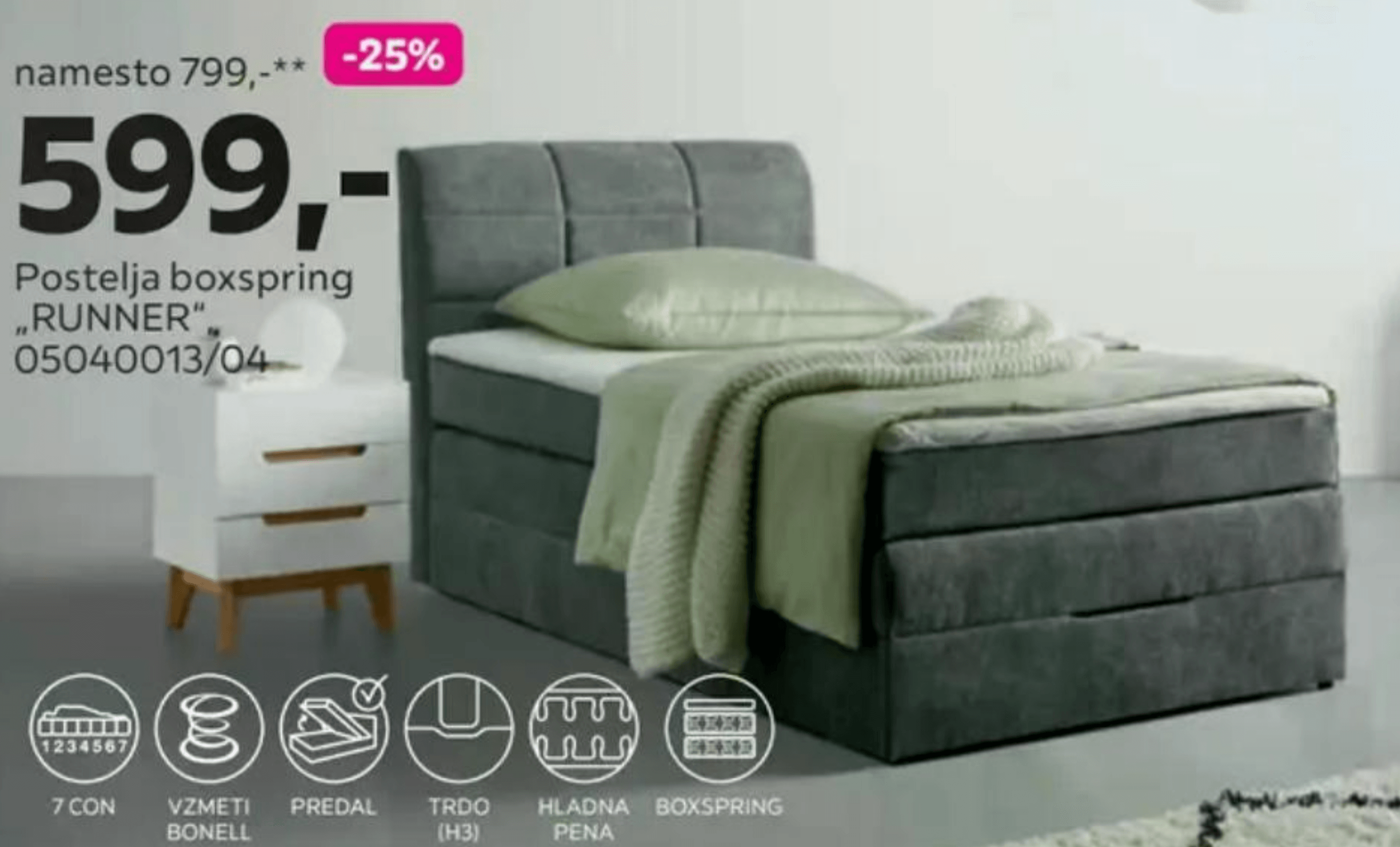 Postelja boxspring „RUNNER"