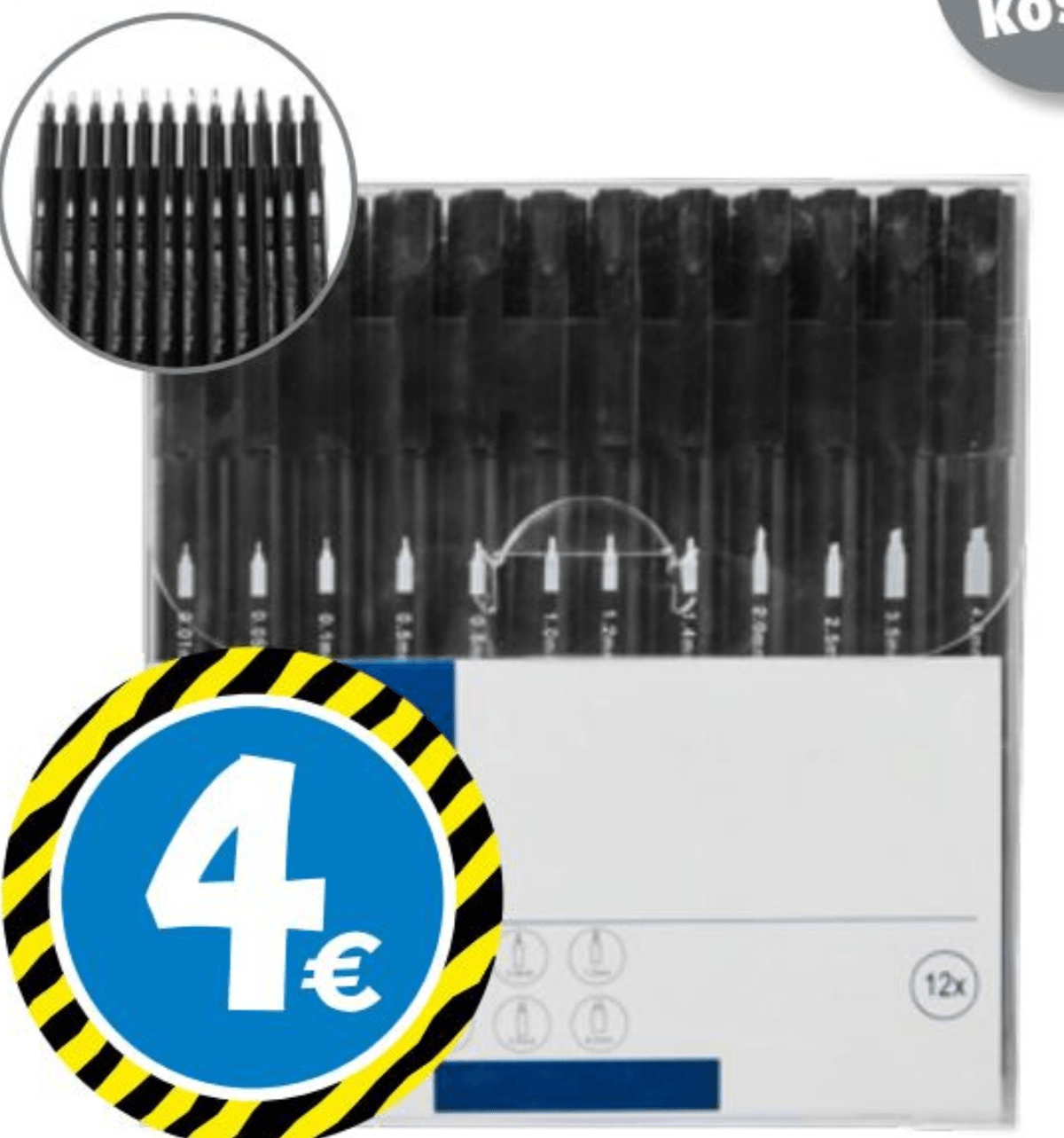 Kaligrafska pisala 12 kosov - Akcija v trgovini Tedi