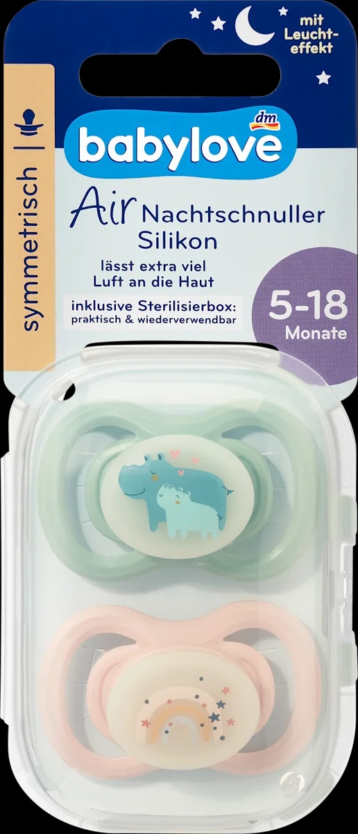 babylove simetrična nočna tolažilna duda 2 kosa