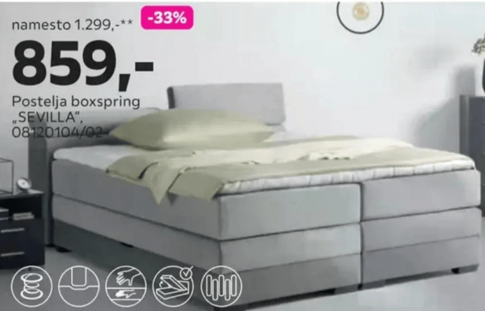 Postelja boxspring „SEVILLA”