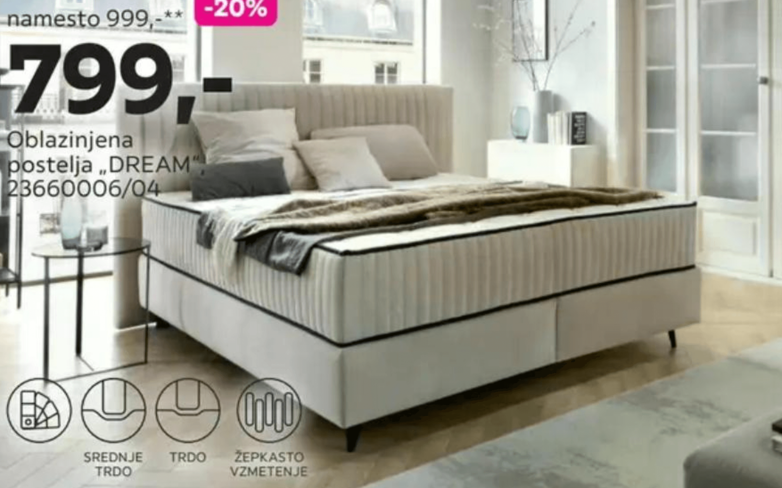 Oblazinjena postelja „DREAM“