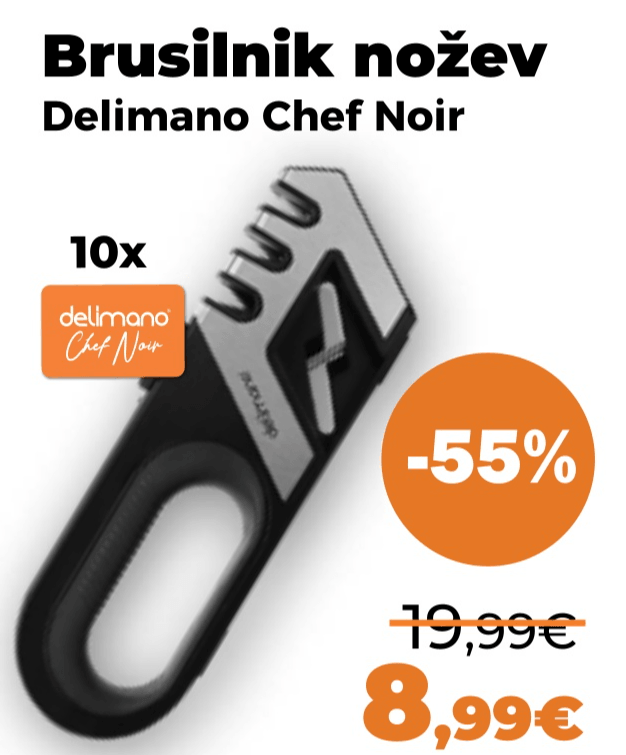 Brusilnik nožev Delimano Chef Noir - Akcija v trgovini Mercator