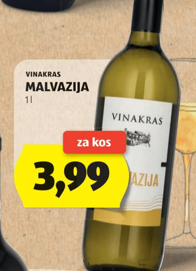 Vinakras Malvazija 1 l