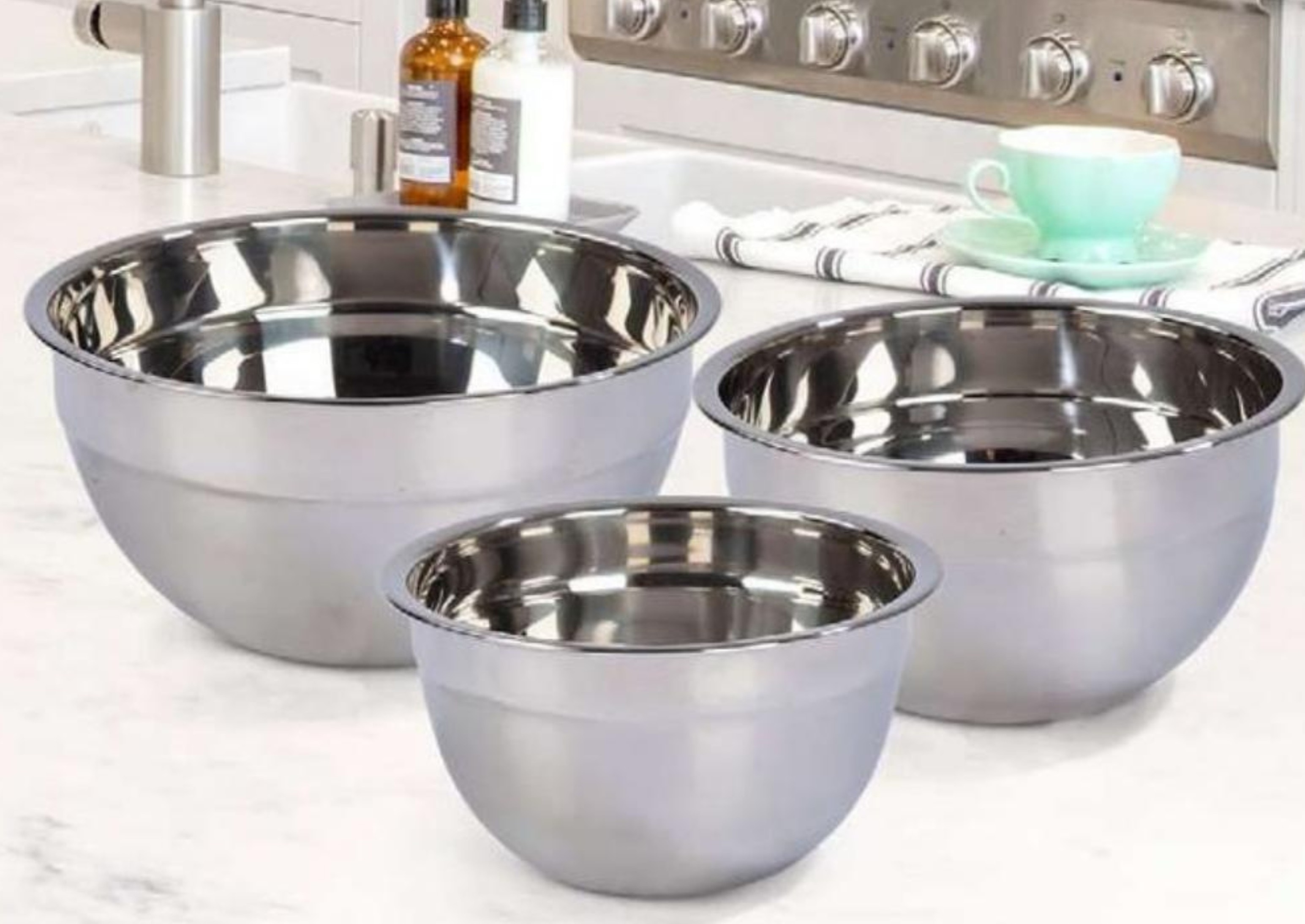 Komplet 3 jeklenih skled Sistema Casa