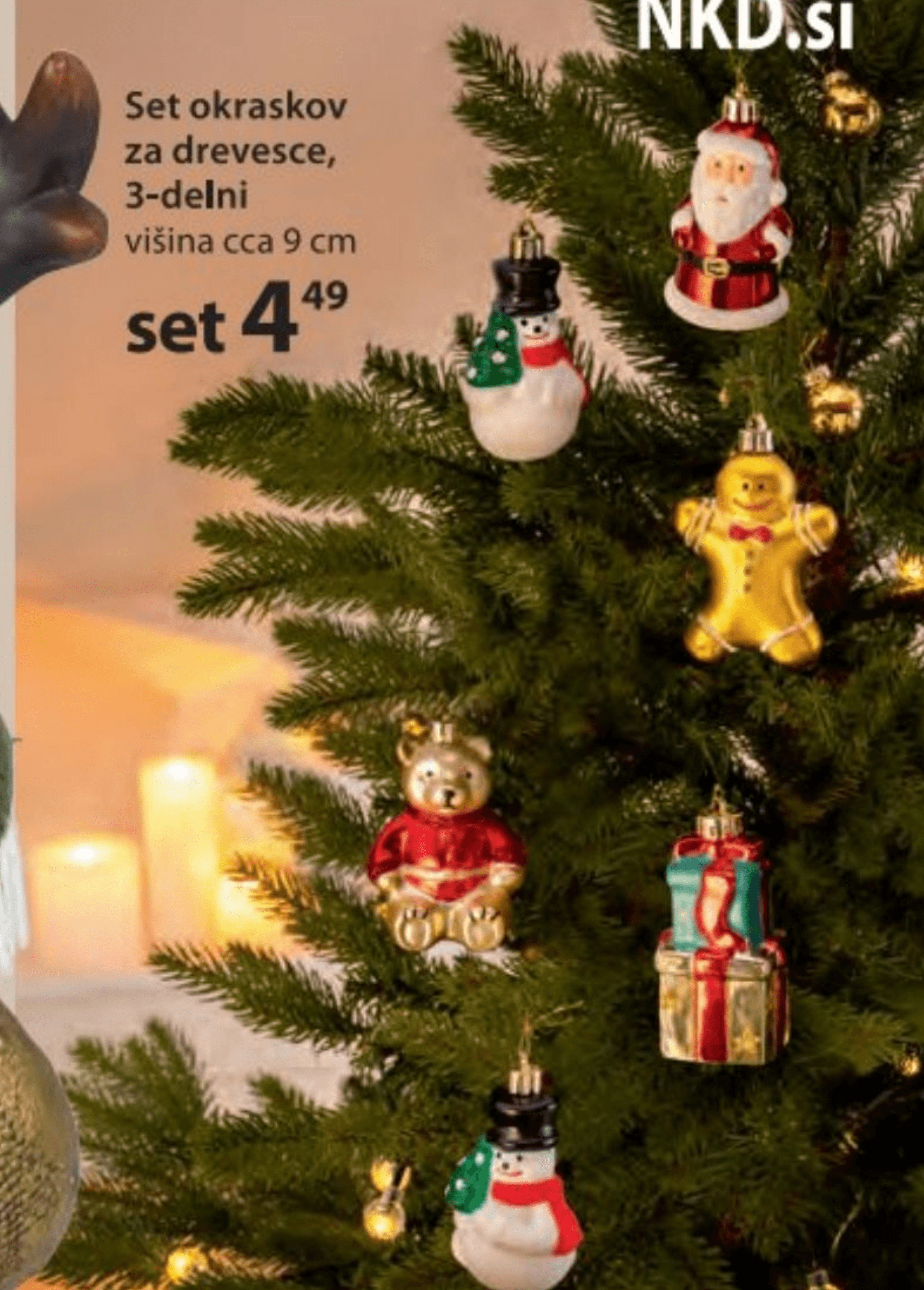 Set okraskov za drevesce 3-delni