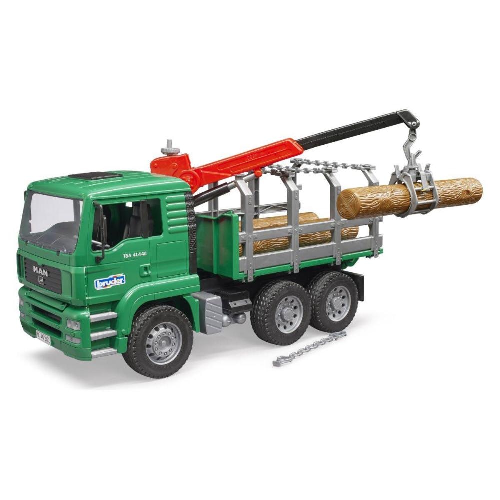 Kamion z dvižno roko in hlodi