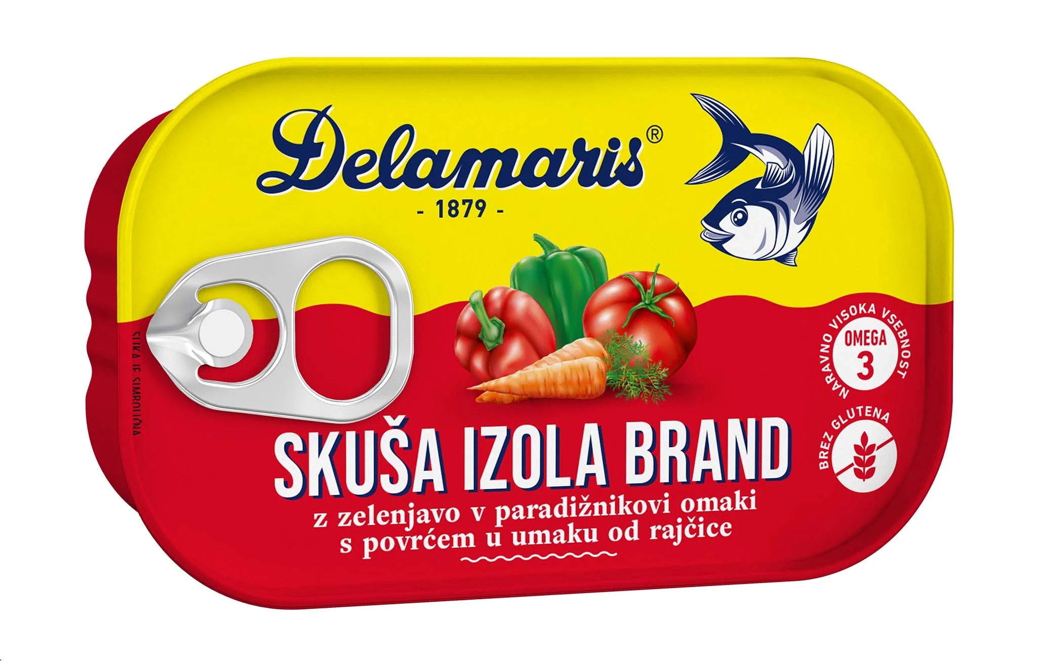 Izbrane skuše z zelenjavo Delamaris 125 g ali 3 x 125 g