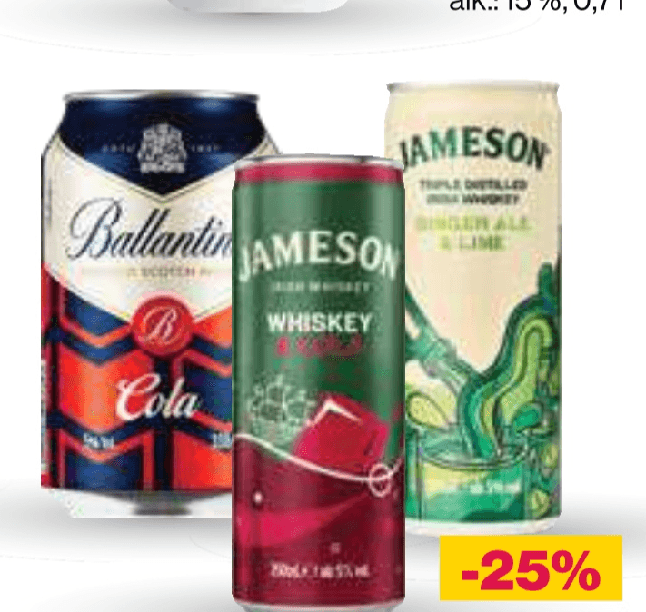 Izbrane pijače Ballantines in Jameson - Akcija v trgovini Mercator