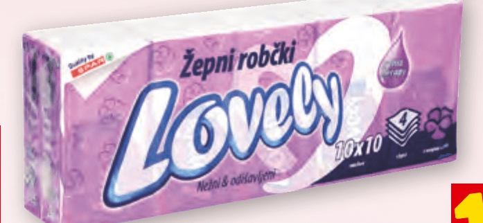 Lovely Papirnati robčki 10 x 10 - Akcija v trgovini Spar