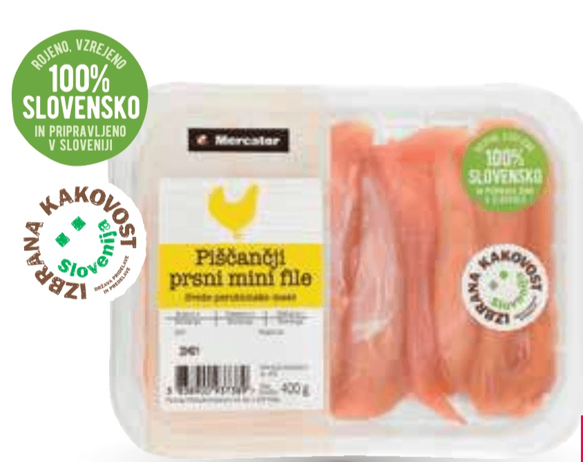 Mini piščančji file Mercator 400 g