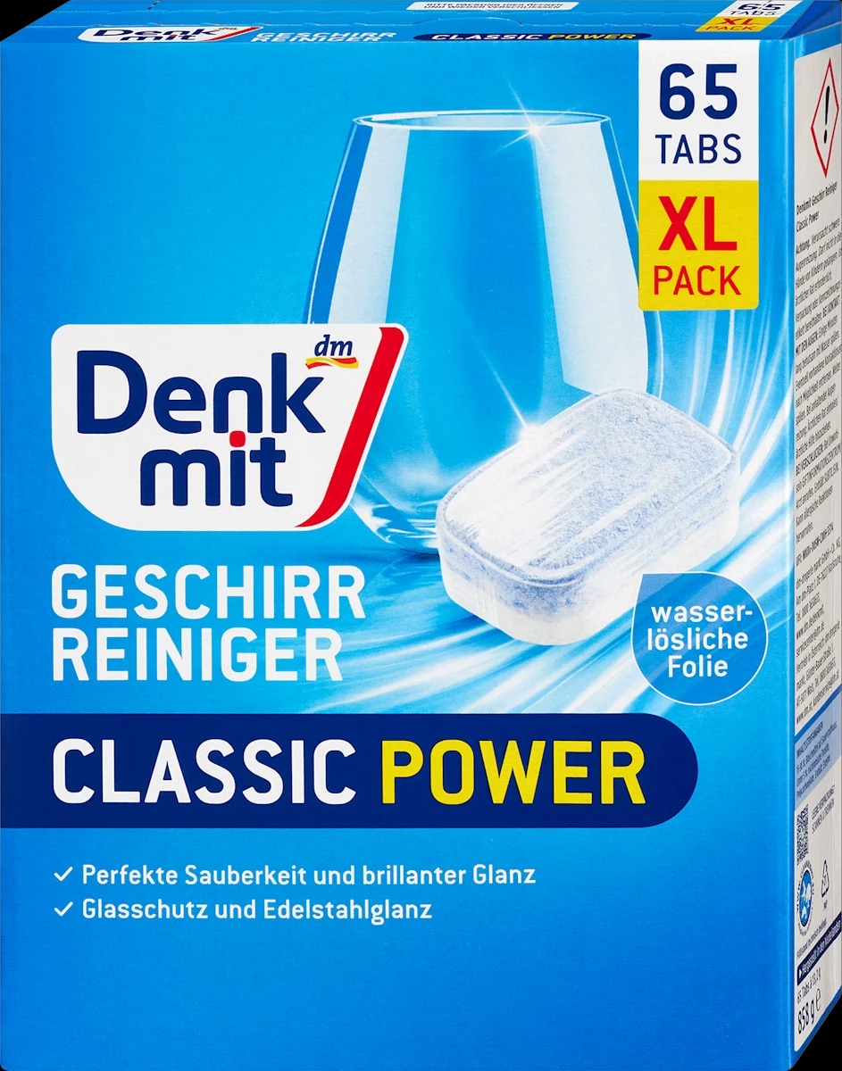 Denkmit Classic Power tablete za strojno pomivanje posode 65 kosov - Akcija v trgovini Dm