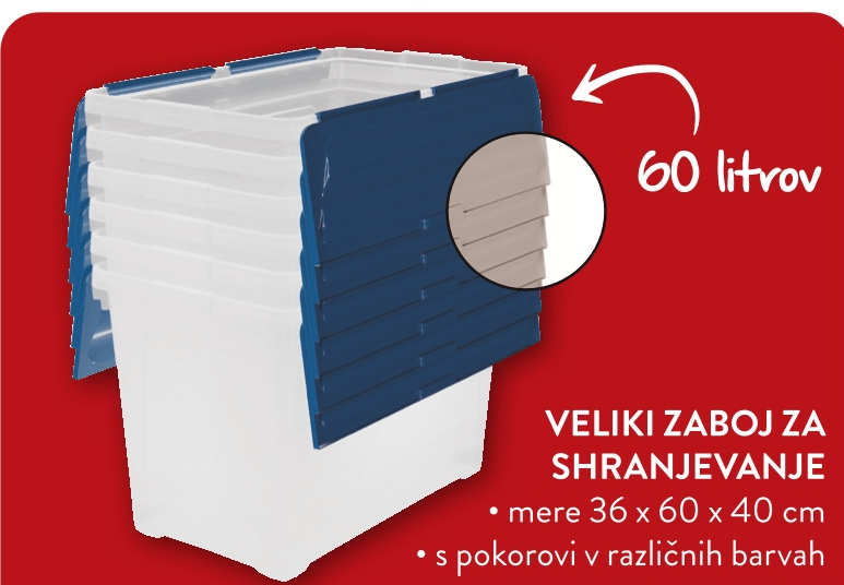 Veliki zaboj za shranjevanje 60 litrov
