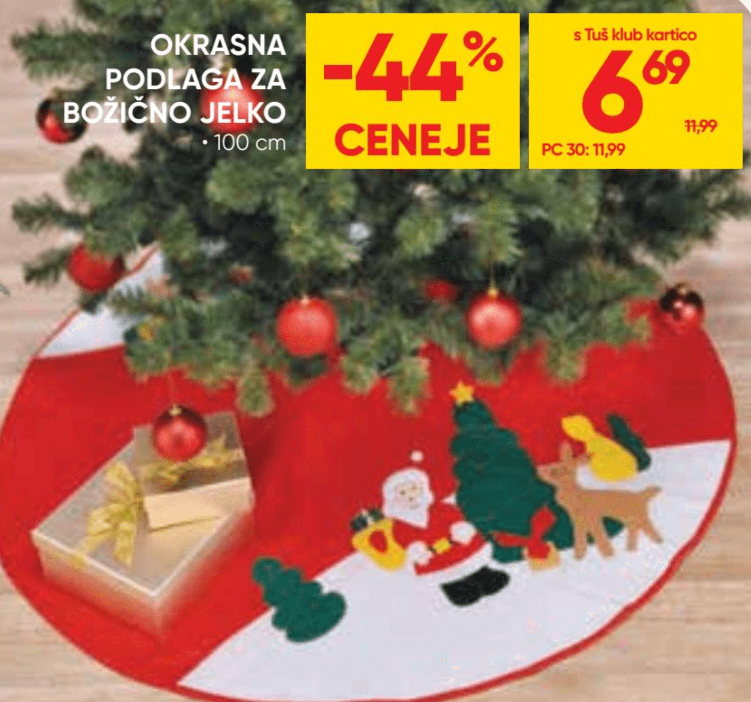 Okrasna podlaga za božično jelko