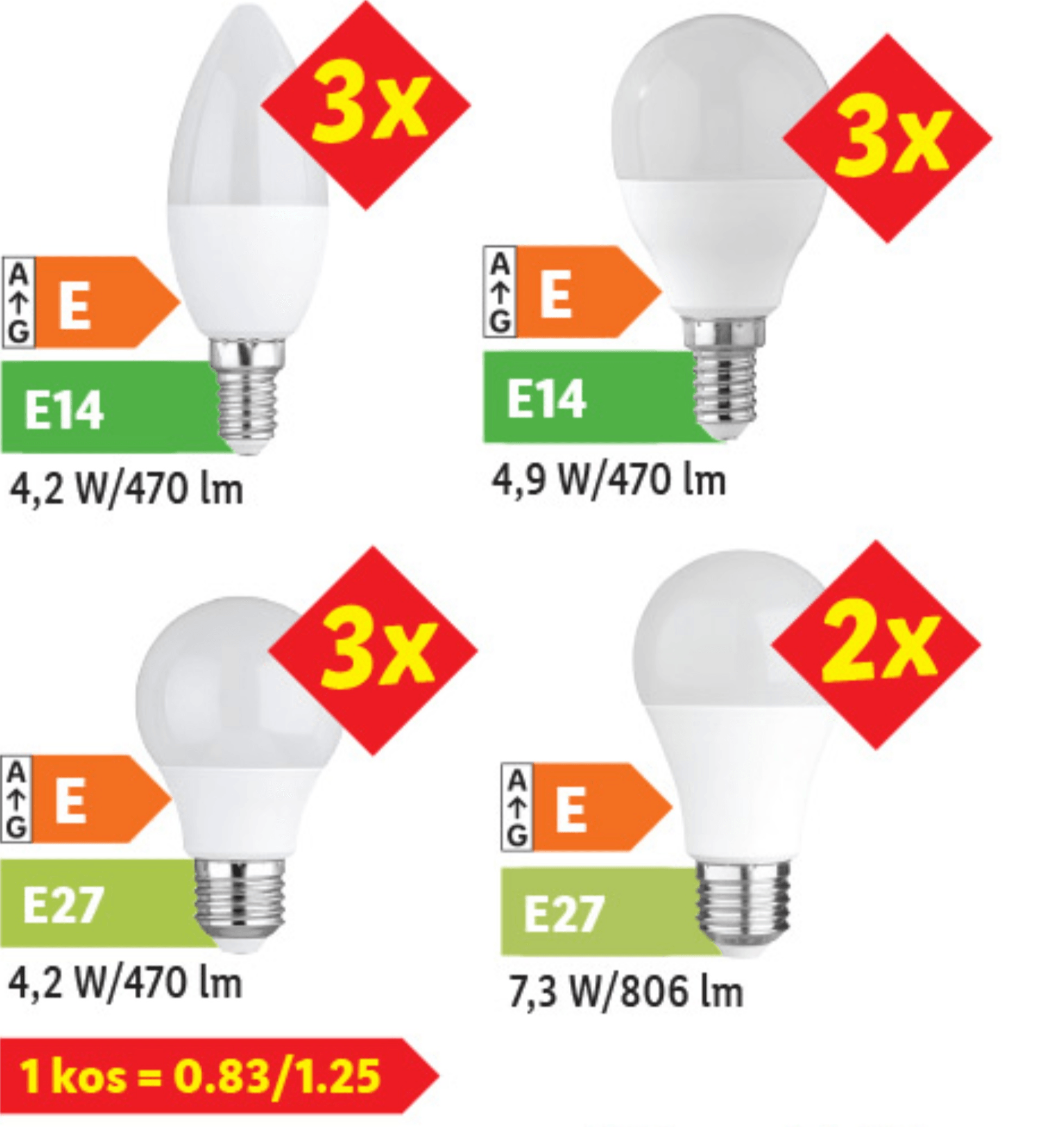 Livarno home LED-sijalka 3x