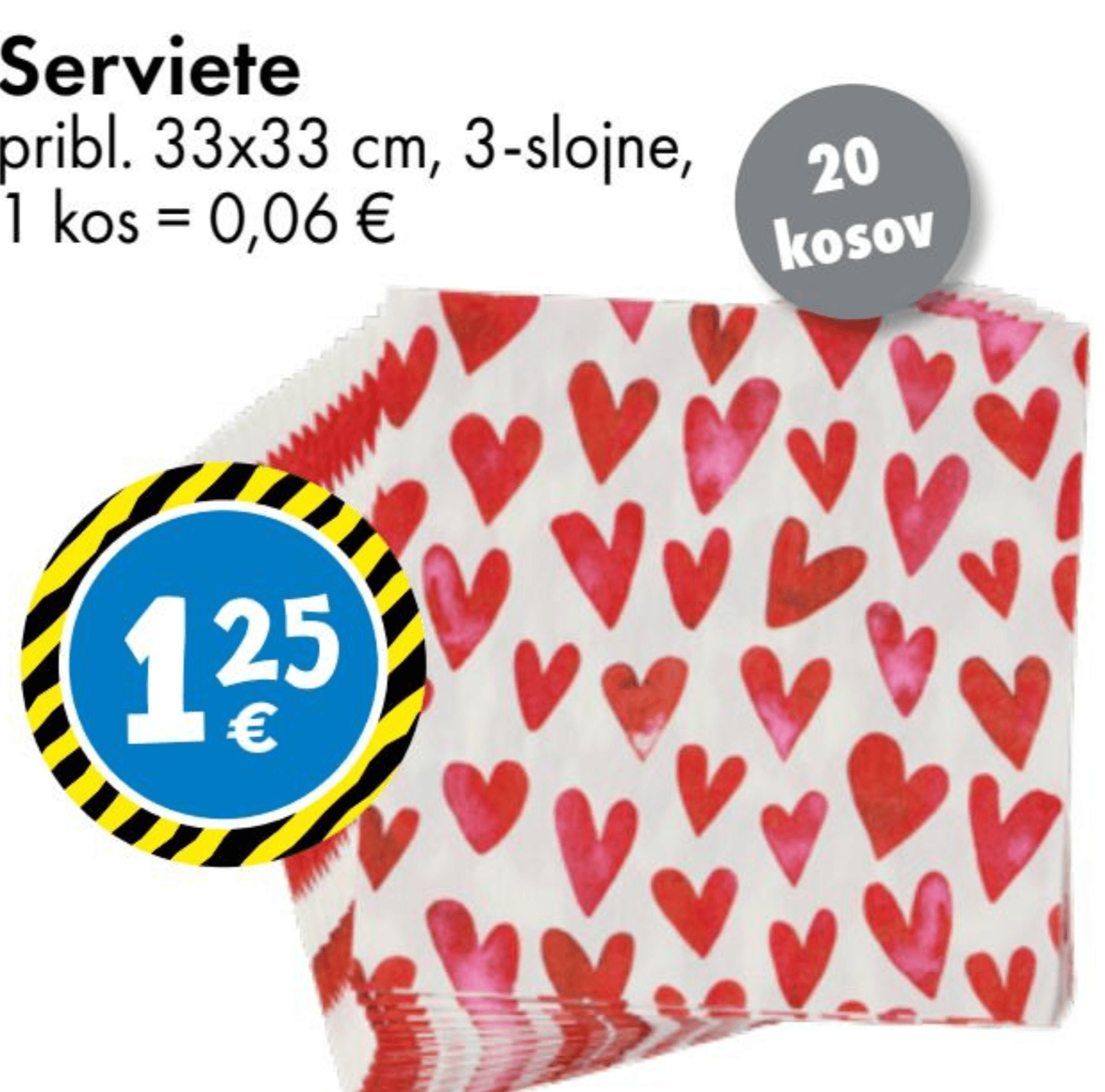 Serviete 20 kosov - Akcija v trgovini Tedi