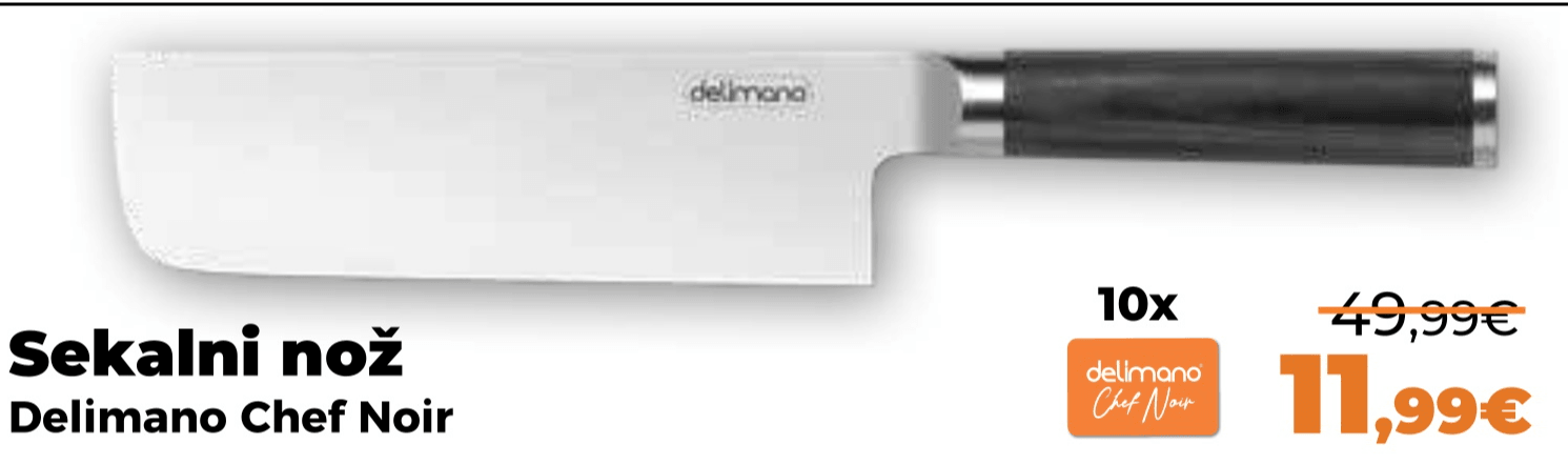 Stojalo za nože Delimano Chef Noir - Akcija v trgovini Mercator
