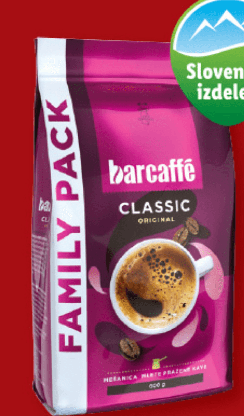 Barcaffè Mleta kava Classic 600 g Barcaffè