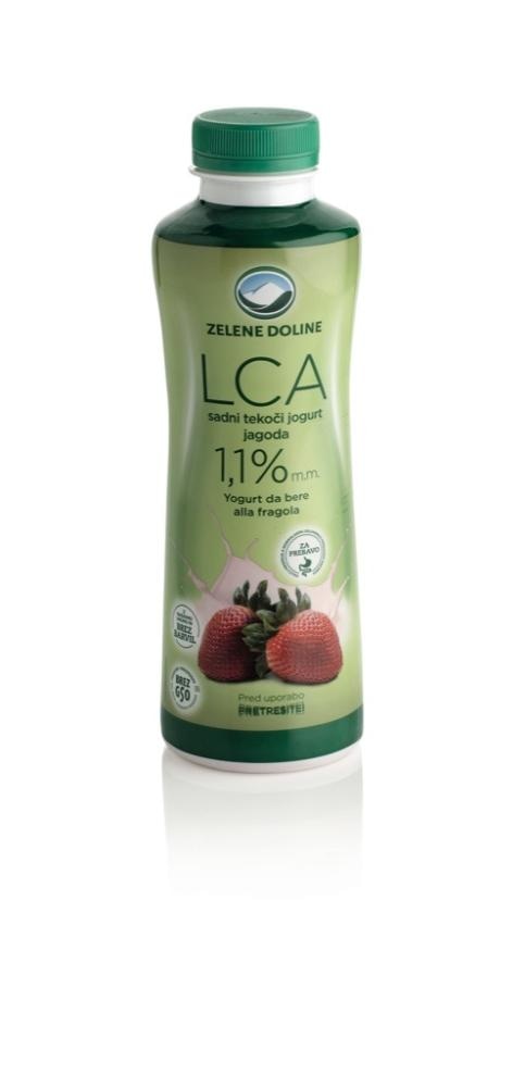 Tekoči sadni jogurt LCA Zelene Doline 500 g