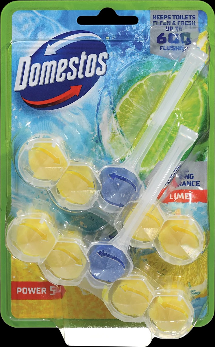 Domestos Wc obešanka Power 5 Lime 2 x 55 g - Akcija v trgovini Tuš