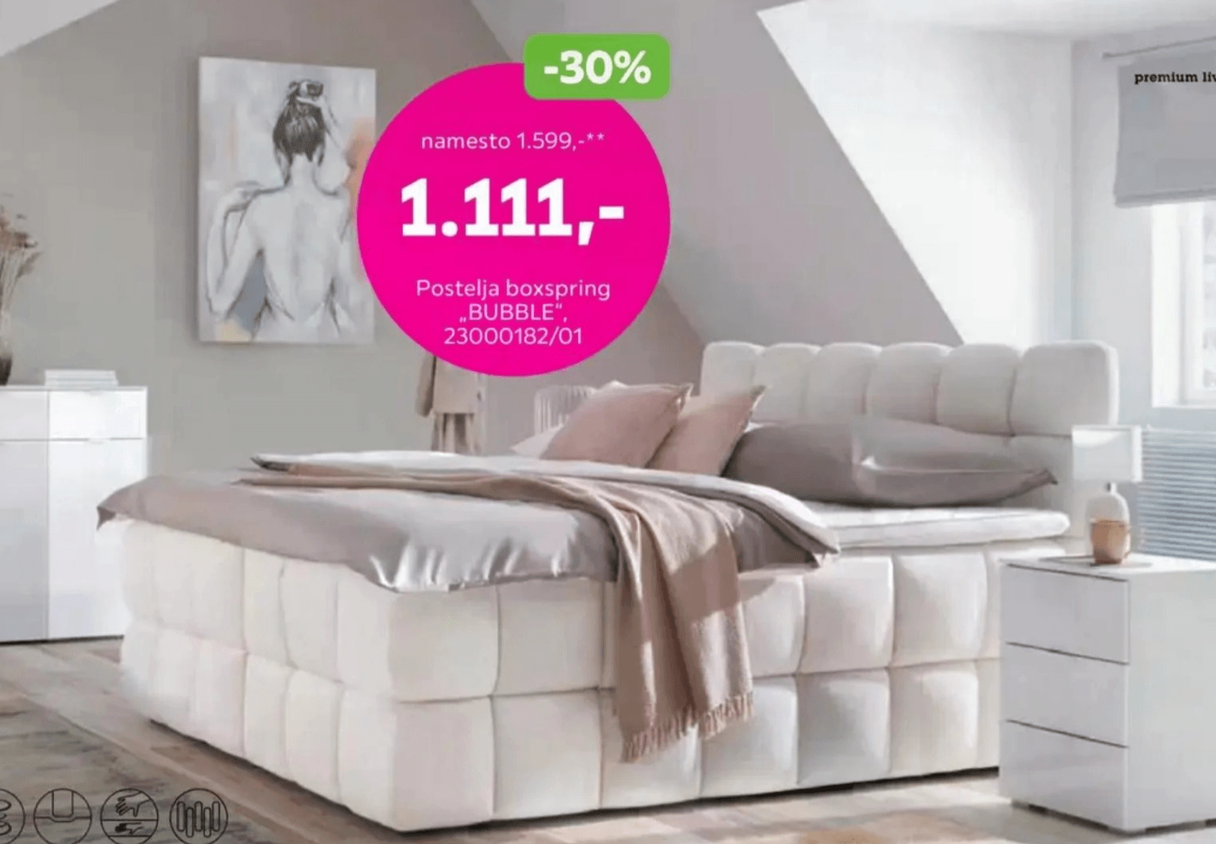 Postelja boxspring „BUBBLE”