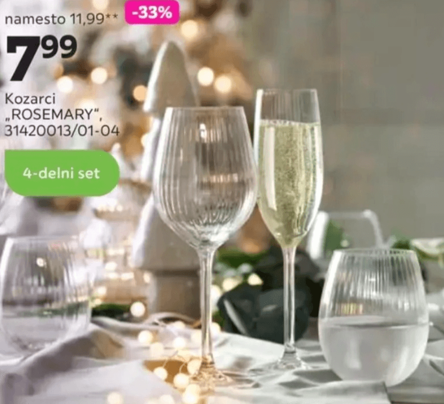 Kozarci „ROSEMARY" 4-delni set